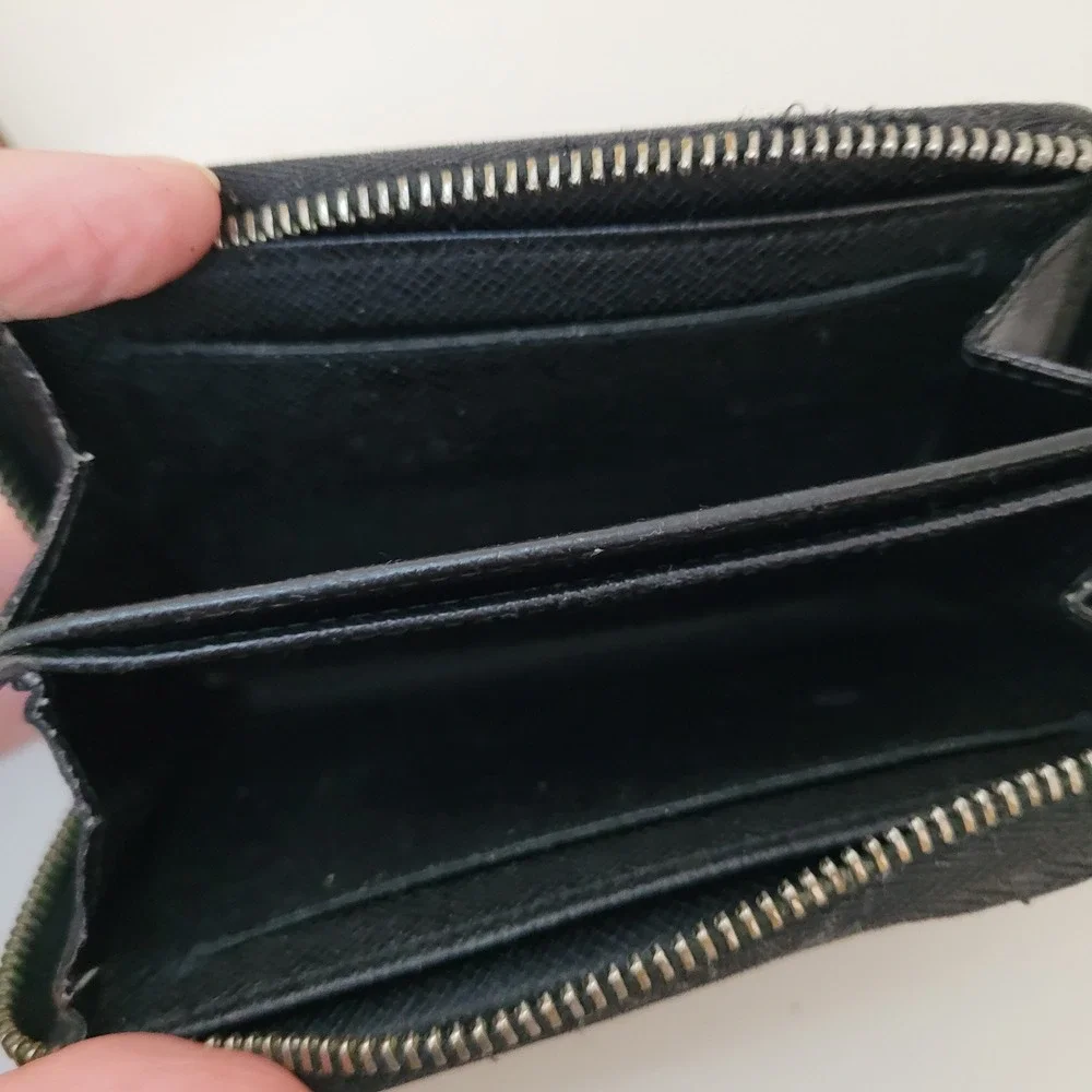 Louis Vuitton Damier Graphite Zippy Coin Purse Wallet Black Grey N63076
